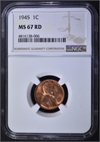 1945 LINCOLN CENT NGC MS67RD