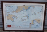 West Indies Virgin Islands (Nautical Map) Framed