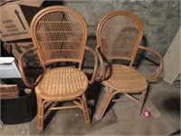 2 WICKER ARM CHAIRS - BRING HELP TO REMOVE, LOCATE