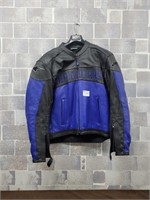 Alpinestars blue/black leather bike jacket Size L
