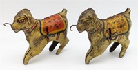 (2) Lindstrom Tin Windup Dogs With Canes