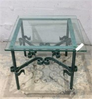 Vintage Glass Topped Side Table K7C