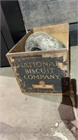 Vintage wooden box/crate with two wheels