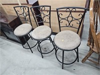 3 metal bar stools
