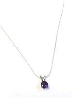 Silver Amethyst 16" Necklace