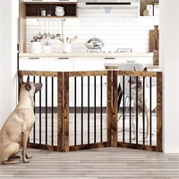 Folding Pet Gate 54 W  30 T - Rustic Brown