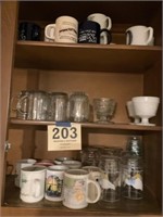 Cupboard lot of mugs
& glassware