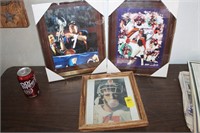 LOT OF THREE JOHN ELWAY FRAMED PICTURES