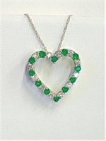 Silver Emerald CZ Necklace  R