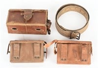 WWII JAPANESE RUBBERIZED BELT RIG AMMO POUCHES WW2