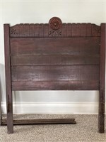 Vintage twin size, wooden headboard, and