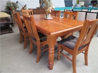 Solid Wood Dining Table w/ Six Chairs, 40" x 70"