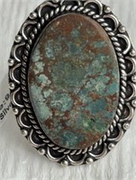 Turquoise Ring, Size 9  German silver