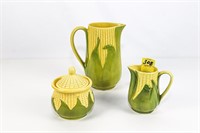 Shawnee Corn King Pattern 3 Piece Pitcher Creamer