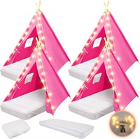 Teepee Tent Set with Airbed  Bedding (Rose Red)