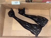 Mid Century Ceramic Black Onyx Kitty Cat