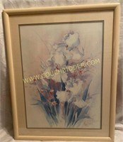 Barbara Mock 'Iris' colored lithograph