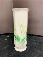 Porcelain Painted Lily Vase
