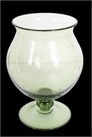 Green Art Glass Footed Vase