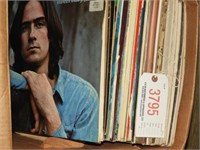 Box of vintage LP vinyl records: James Taylor