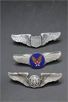 Lot of 3 Contemporary Pilots Wings