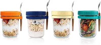 MOMOLIA 10oz Overnight Oats Jars  Set of 4