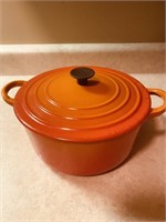 Le Creuset Dutch Oven # B Orange Cast Iron  10"