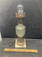 Vintage glass and marble lamp