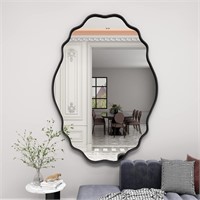 CHARMOR 24x36 Irregular Wall Mirror, Matte Black O