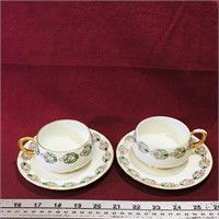 Pair Of Royal Bavaria Teacups & Saucers