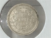 1870 (vf30) Canadian Silver 5 Cent
