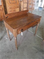 Early Walnut 1 Drawer Table / Desk - Mid 1800s