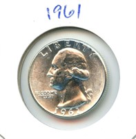 1961 Uncirculated Washington Silver Quarter