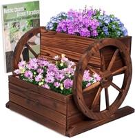 Watbick Wood Wagon Planter Box, Garden Planter