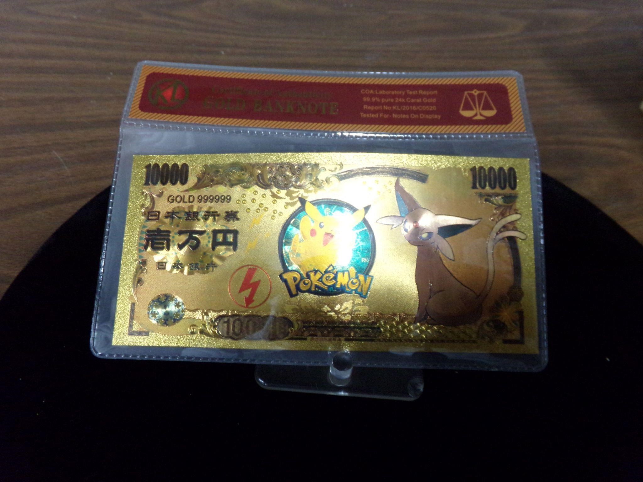 Gold clad Pokemon 10000Yen Nippon Ginko