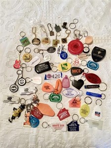 Vintage key chain lot: Sioux City, Mr. Peanut,