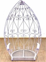 Vintage Painted Iron Scroll Hanging Egg Chair