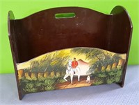 Z - HAND PAINTED ANTIQUE  MAGAZINE RACK