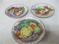 3 Vintage Fruit Plates
