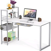 SHW 46-Inch Mission Desk with Side Shelf, White

A