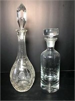Two Glass Decanters with Stoppers