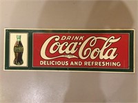 Coca Cola Tin Litho 12"X36"