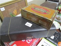 Black Wooden Box & Cigar Box