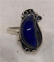 Sterling Silver Ring w/ Lapis Lazuli Sz 8