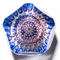 WHITEFRIARS FACETED AND MILLEFIORI PAPERWEIGHT,