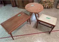 Wooden Table , Stool, and Wooden Coffee Table