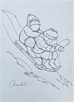 Arnold Lobel "Frog & Toad" Ink Drawing,