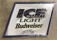 Budweiser light ice draft mirrored beer