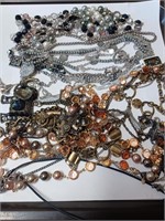 Lot of Silvertone and Goltone Necklaces
