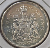 Uncirculated silver 1965 Canadian half dollar